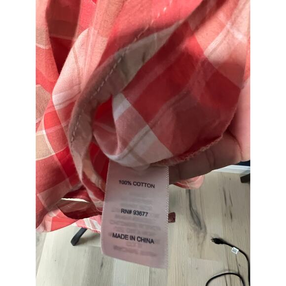 St. John's Bay Lightweight Plaid 3/4 Sleeve button up Shirt - Picture 5 of 9